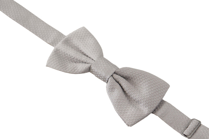 Dolce & Gabbana Gray 100% Silk Adjustable Neck Papillon Tie