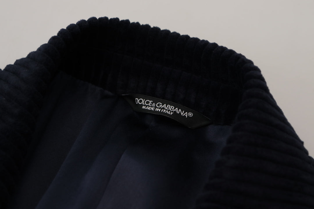 Dolce & Gabbana Black Cotton Cardigan Long Coat  Jacket