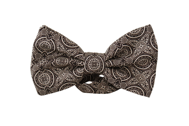 Dolce & Gabbana Black white 100% Silk Adjustable Neck Papillon Tie