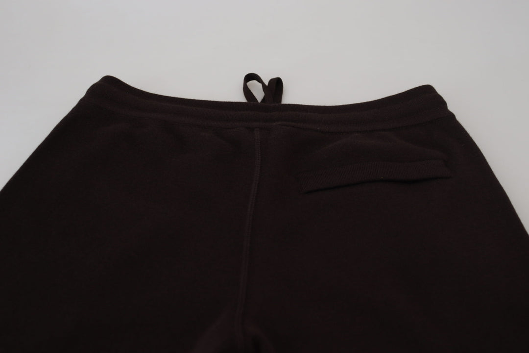 Dolce & Gabbana Brown Cashmere Trousers Bottoms Drawstring Pants