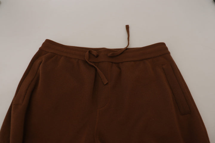 Dolce & Gabbana Brown Cashmere  Drawstring Jogger Pants