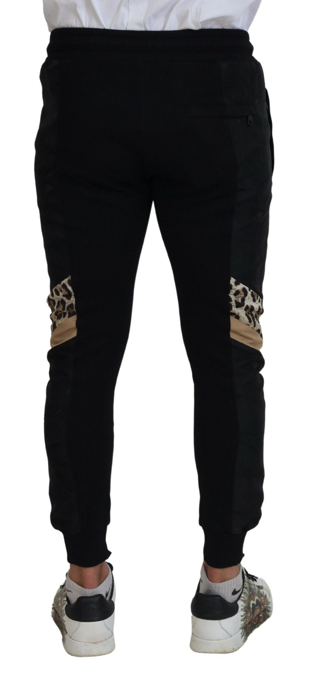 Dolce & Gabbana Black Polyester Skinny Jogger Men Pants