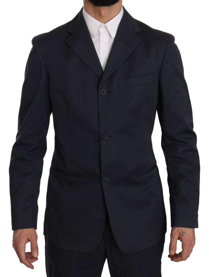 Romeo Gigli Two Piece 3 Button Cotton  Solid Suit #men, Blue, Catch, feed-agegroup-adult, feed-color-blue, feed-gender-male, feed-size-IT50 | L, Gender_Men, IT50 | L, Kogan, Men - New Arrivals, Romeo Gigli, Suits - Men - Clothing at SEYMAYKA