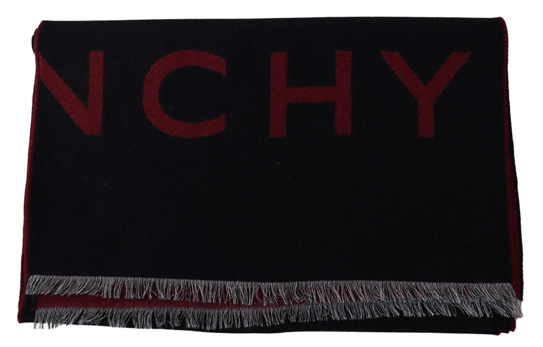 GIVENCHY Black Red Wool Unisex Winter Warm Wrap Scarf Shawl #women, Accessories - New Arrivals, Black, feed-agegroup-adult, feed-color-black, feed-gender-female, feed-size-58 cm|M, feed-size-OS, Gender_Women, GIVENCHY, Scarves - Men - Accessories, Scarves - Women - Accessories at SEYMAYKA