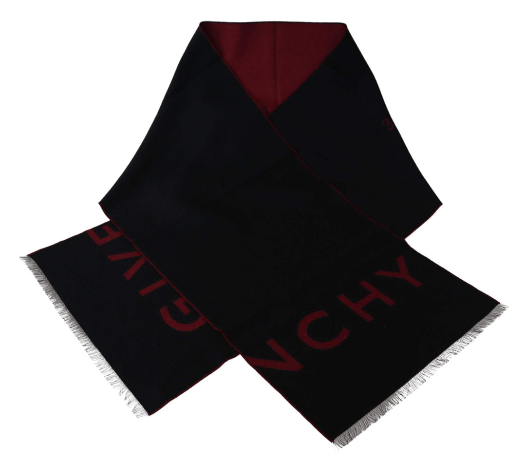 GIVENCHY Black Red Wool Unisex Winter Warm Wrap Scarf Shawl #women, Accessories - New Arrivals, Black, feed-agegroup-adult, feed-color-black, feed-gender-female, feed-size-58 cm|M, feed-size-OS, Gender_Women, GIVENCHY, Scarves - Men - Accessories, Scarves - Women - Accessories at SEYMAYKA