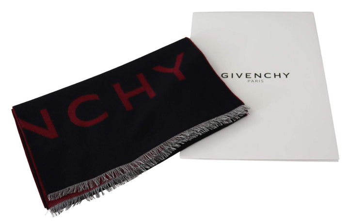 GIVENCHY Black Red Wool Unisex Winter Warm Wrap Scarf Shawl #women, Accessories - New Arrivals, Black, feed-agegroup-adult, feed-color-black, feed-gender-female, feed-size-58 cm|M, feed-size-OS, Gender_Women, GIVENCHY, Scarves - Men - Accessories, Scarves - Women - Accessories at SEYMAYKA