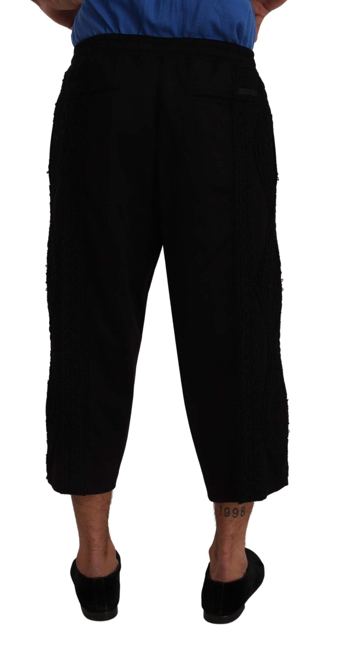 Dolce & Gabbana Black Cotton Torero Sweatpants Shorts Pants #men, Black, Dolce & Gabbana, feed-1, IT52 | XL, Jeans & Pants - Men - Clothing at SEYMAYKA