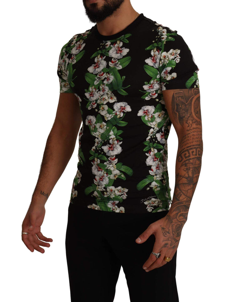 Dolce & Gabbana Black Floral Print Crewneck T-shirt #men, Black, Dolce & Gabbana, feed-1, IT44 | XS, IT46 | S, IT48 | M, IT50 | L, IT52 | L, IT54 | L, IT56 | XXL, T-Shirts - Men - Clothing at SEYMAYKA