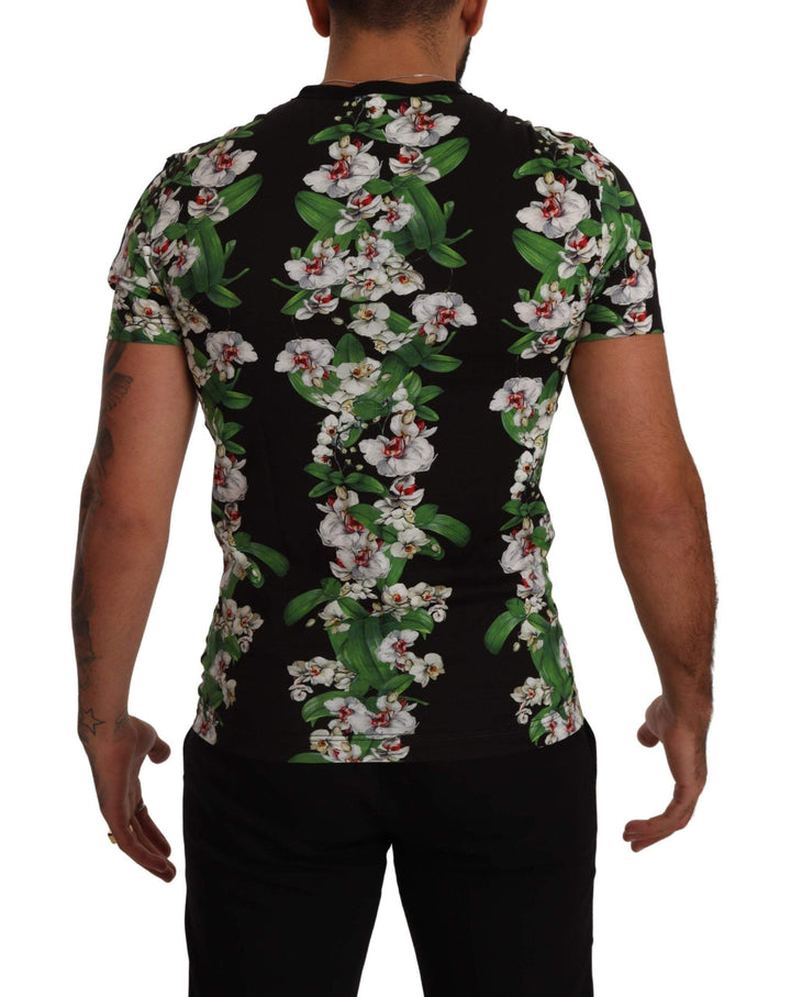 Dolce & Gabbana Black Floral Print Crewneck T-shirt #men, Black, Dolce & Gabbana, feed-1, IT44 | XS, IT46 | S, IT48 | M, IT50 | L, IT52 | L, IT54 | L, IT56 | XXL, T-Shirts - Men - Clothing at SEYMAYKA