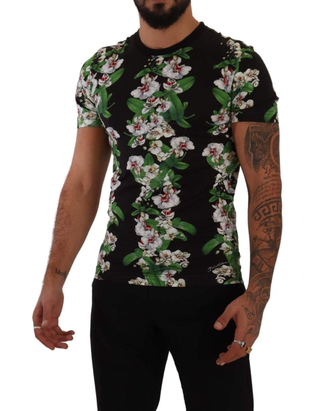 Dolce & Gabbana Black Floral Print Crewneck T-shirt #men, Black, Dolce & Gabbana, feed-1, IT44 | XS, IT46 | S, IT48 | M, IT50 | L, IT52 | L, IT54 | L, IT56 | XXL, T-Shirts - Men - Clothing at SEYMAYKA