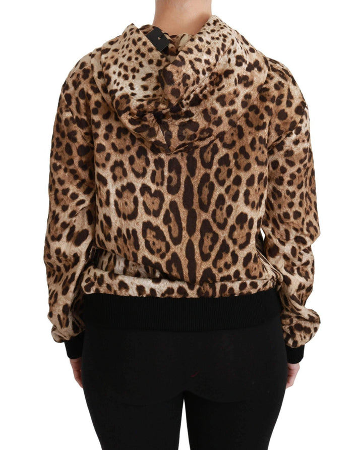 Dolce & Gabbana  Brown Hooded Studded Ayers Leopard Sweater #women, Brand_Dolce & Gabbana, Brown, Catch, Dolce & Gabbana, feed-agegroup-adult, feed-color-brown, feed-gender-female, feed-size-IT36 | S, feed-size-IT42|M, Gender_Women, IT36 | S, IT42|M, Kogan, Sweaters - Women - Clothing, Women - New Arrivals at SEYMAYKA