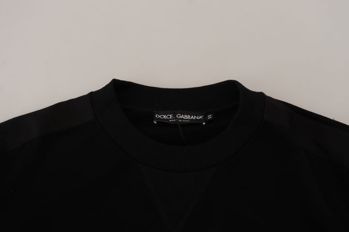 Dolce & Gabbana Black Cotton Crewneck Sweatshirt Sweater