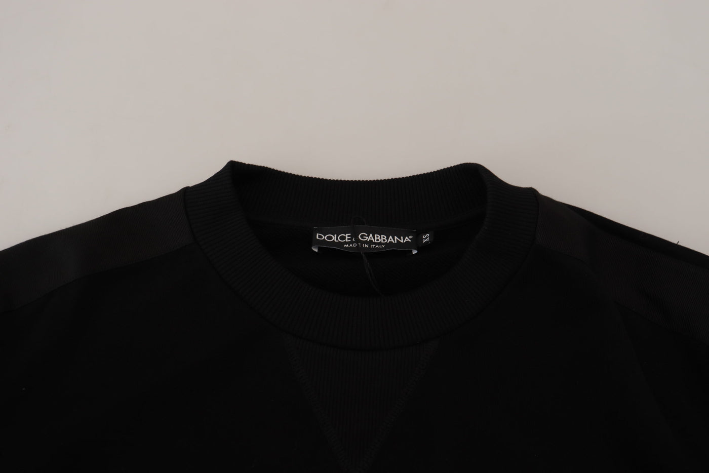 Dolce & Gabbana Black Cotton Crewneck Sweatshirt Sweater