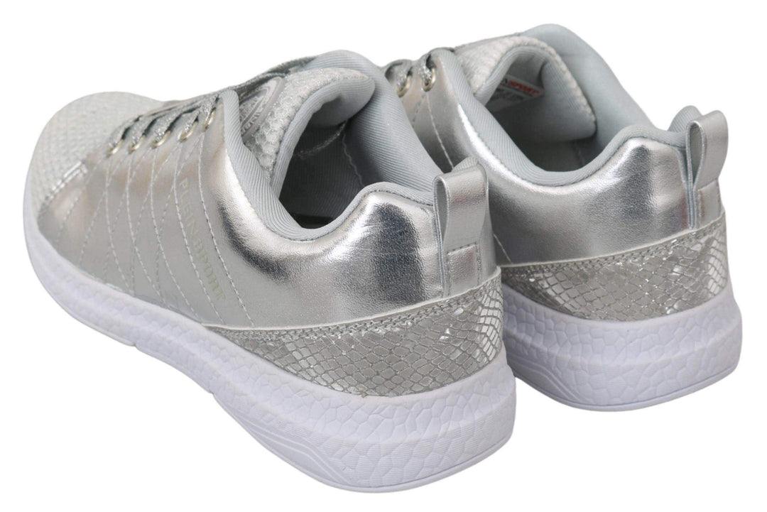 Philipp Plein  Silver Low Top Sneakers #women, Catch, EU36/US5.5, EU37/US6.5, EU38/US7.5, EU39/US8.5, EU40/US9.5, feed-agegroup-adult, feed-color-silver, feed-gender-female, feed-size-US5.5, feed-size-US6, feed-size-US6.5, feed-size-US8.5, feed-size-US9.5, Gender_Women, Kogan, Philipp Plein, Shoes - New Arrivals, Silver, Sneakers - Women - Shoes at SEYMAYKA