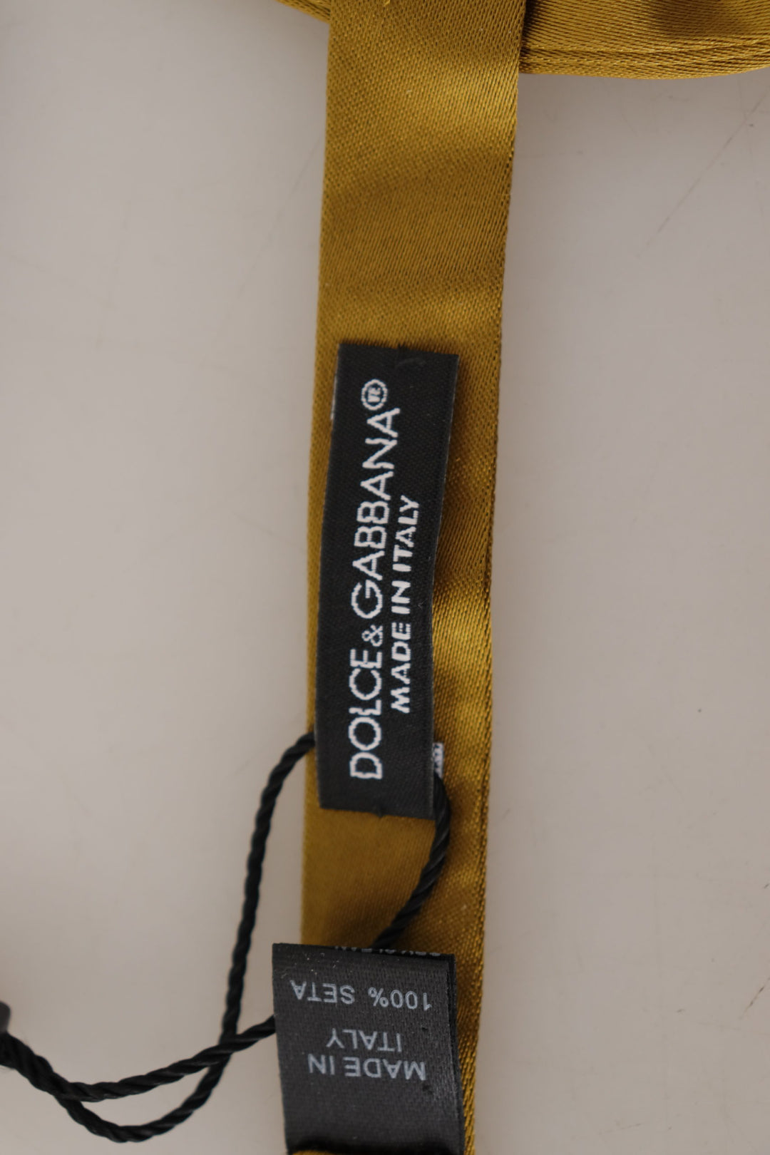 Dolce & Gabbana Yellow Mustard 100% Silk Butterfly Papillon Bow Tie