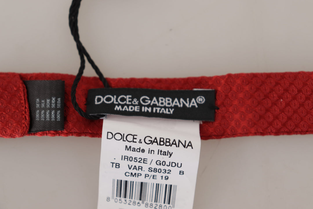 Dolce & Gabbana Red 100% Silk Adjustable Neck Papillon Tie