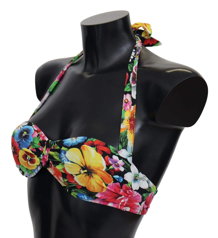 Dolce & Gabbana Multicolor Floral Print Swimwear Bikini Tops #women, Dolce & Gabbana, feed-agegroup-adult, feed-gender-female, IT1 | XS, Multicolor, Swimwear - Women - Clothing, Women - New Arrivals at SEYMAYKA