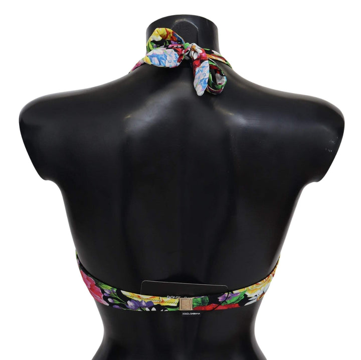 Dolce & Gabbana Multicolor Floral Print Swimwear Bikini Tops #women, Dolce & Gabbana, feed-agegroup-adult, feed-gender-female, IT1 | XS, Multicolor, Swimwear - Women - Clothing, Women - New Arrivals at SEYMAYKA