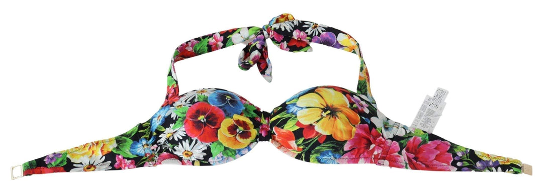 Dolce & Gabbana Multicolor Floral Print Swimwear Bikini Tops #women, Dolce & Gabbana, feed-agegroup-adult, feed-gender-female, IT1 | XS, Multicolor, Swimwear - Women - Clothing, Women - New Arrivals at SEYMAYKA