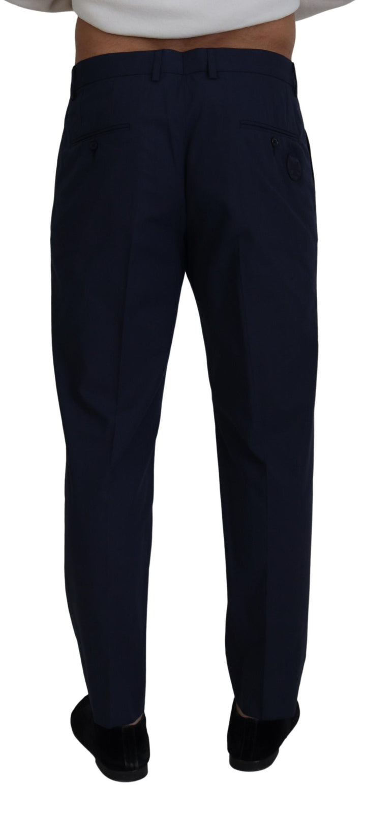 Dolce & Gabbana Blue Cotton Slim Trousers Chinos Pants