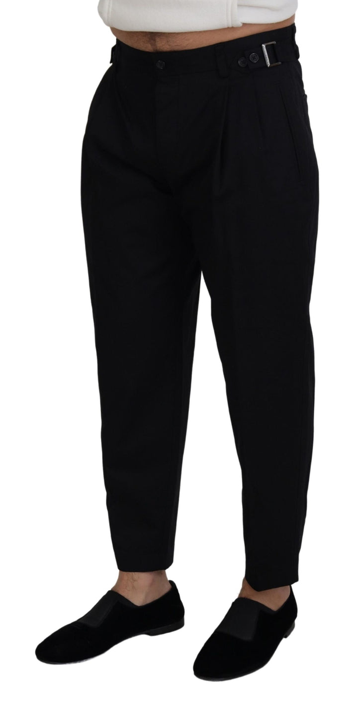 Dolce & Gabbana Black Cotton Chino Formal Pants