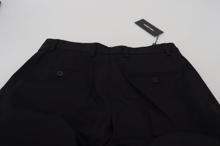 Dolce & Gabbana Black Cotton Chino Formal Pants