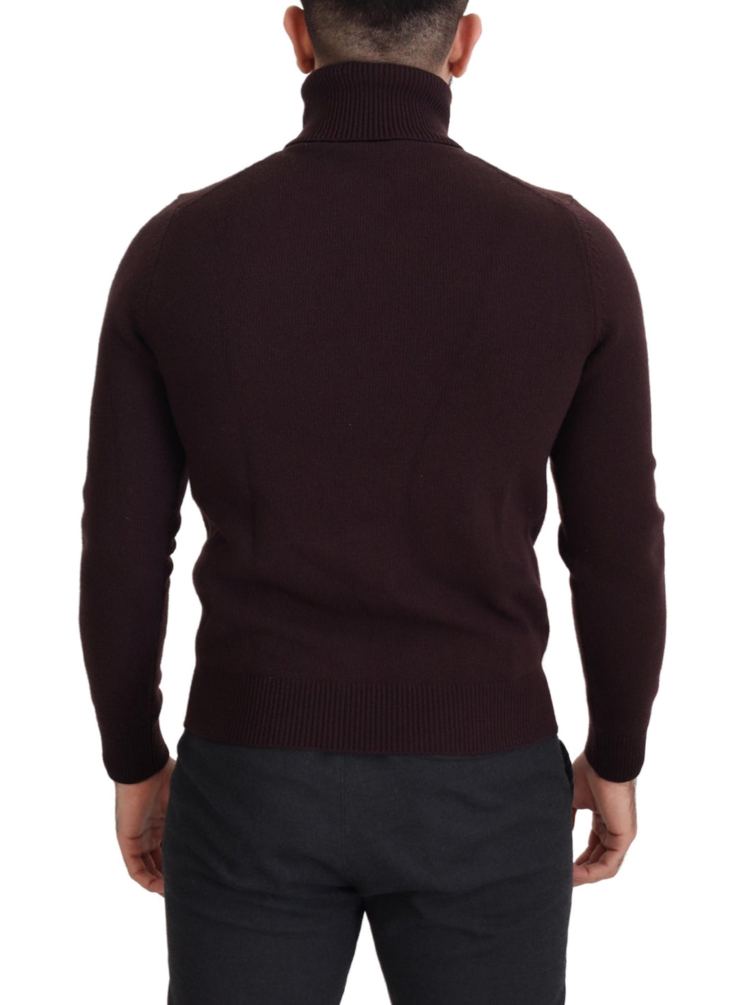 Dolce & Gabbana Brown Wool Turtle Neck Pullover Sweater