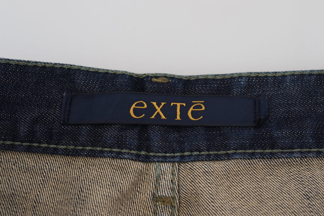 Exte Blue Washed Cotton Straight Fit Men Casual Denim Jeans