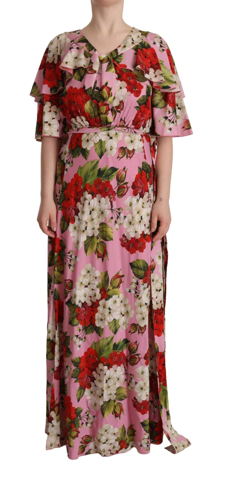 Dolce & Gabbana Pink Floral Silk Stretch Gown Maxi Dress Dolce & Gabbana, Dresses - Women - Clothing, feed-1, IT40|S, IT42|M, IT44|L, IT46|XL, IT50 | XXL, Pink at SEYMAYKA