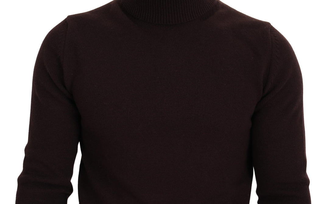 Dolce & Gabbana Brown Wool Turtle Neck Pullover Sweater