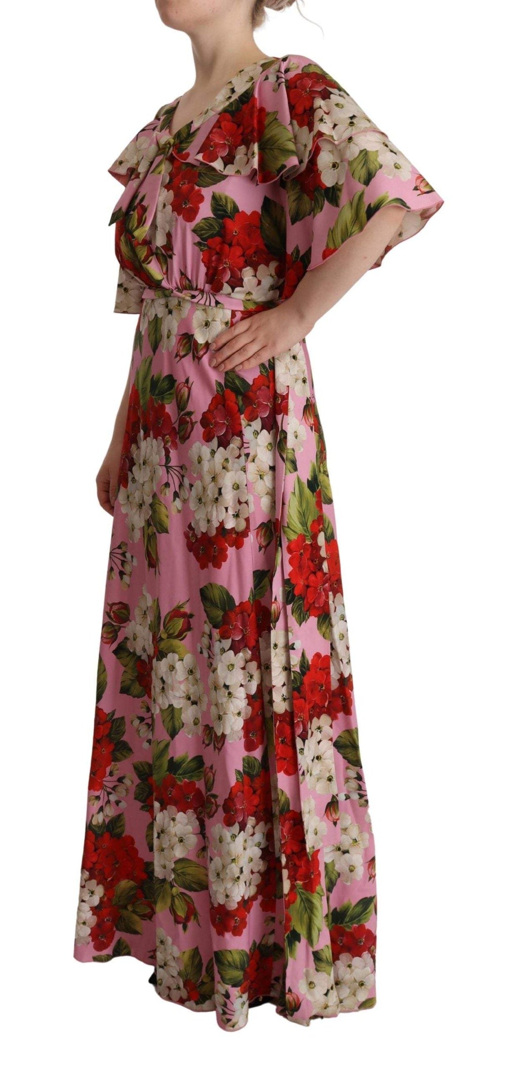 Dolce & Gabbana Pink Floral Silk Stretch Gown Maxi Dress Dolce & Gabbana, Dresses - Women - Clothing, feed-1, IT40|S, IT42|M, IT44|L, IT46|XL, IT50 | XXL, Pink at SEYMAYKA