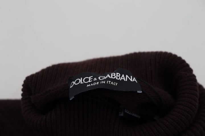 Dolce & Gabbana Brown Wool Turtle Neck Pullover Sweater