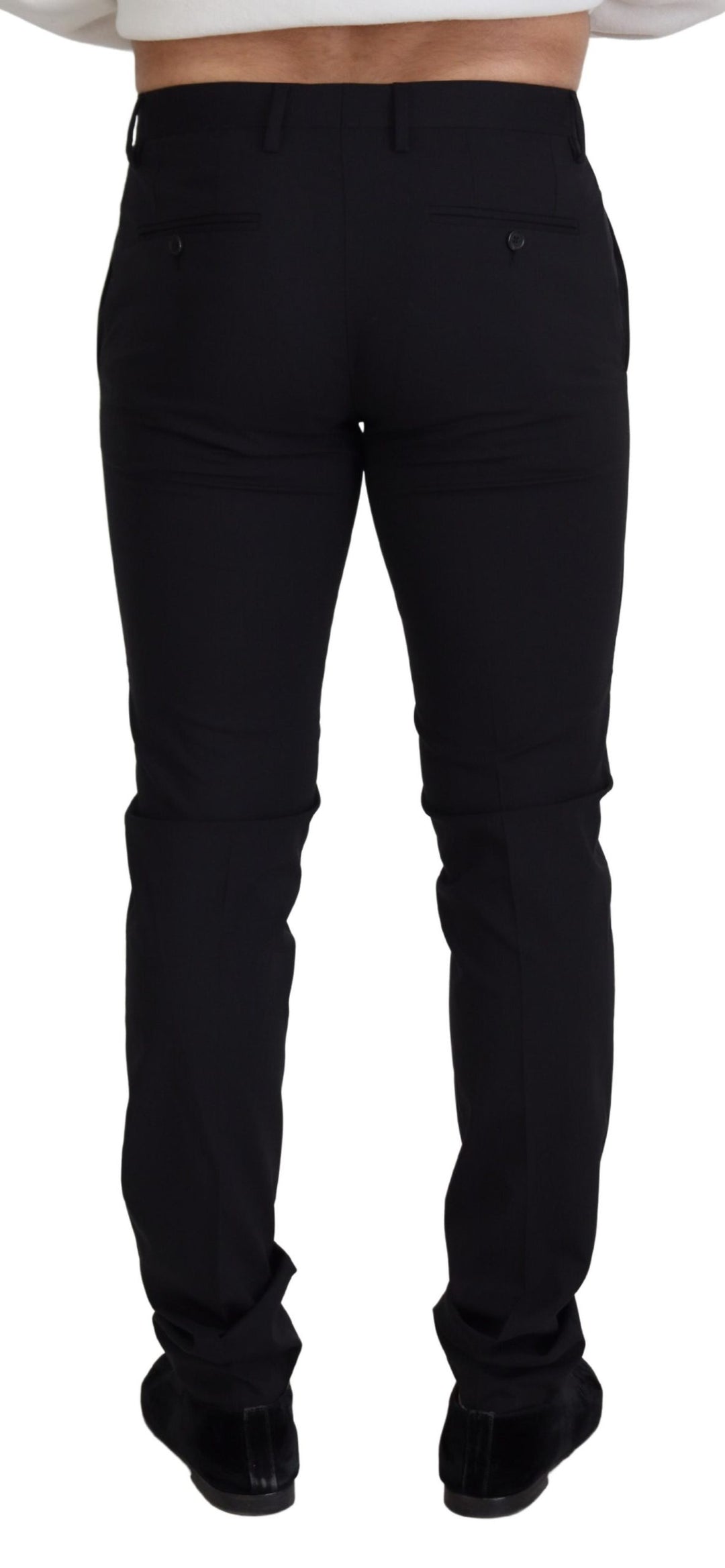 Dolce & Gabbana Black Wool Chino Formal Pants