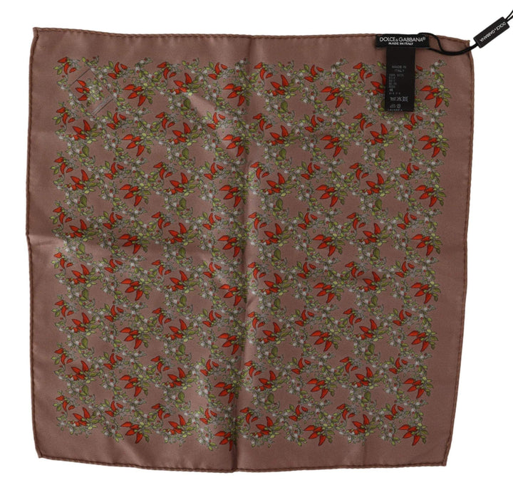 Dolce & Gabbana Brown Carrots Print Silk Handkerchief #men, Brown, Dolce & Gabbana, feed-agegroup-adult, feed-color-Brown, feed-gender-male, Handkerchief - Men - Accessories at SEYMAYKA