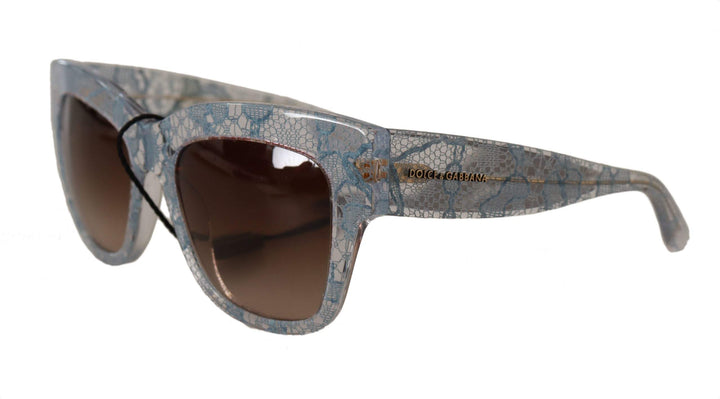 Dolce & Gabbana Blue Lace Acetate Rectangle Shades Sunglasses Blue, Dolce & Gabbana, feed-1, Sunglasses for Women - Sunglasses at SEYMAYKA