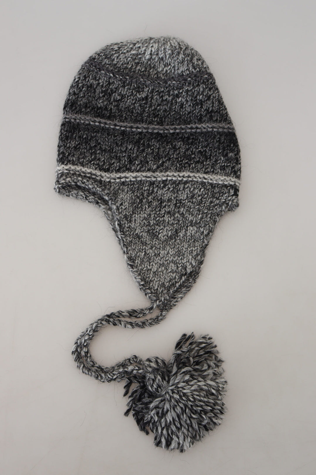 Dolce & Gabbana Gray Warm Fleece Ear Flaps Knit Beanie Hat