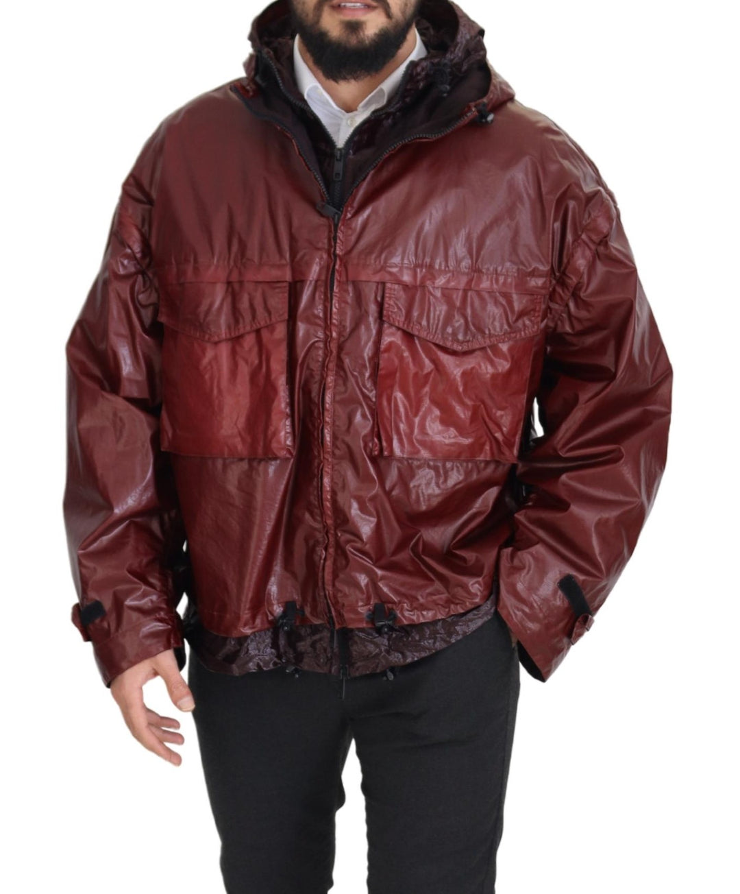 Dolce & Gabbana Bordeaux Cotton Hooded Full Zip Jacket