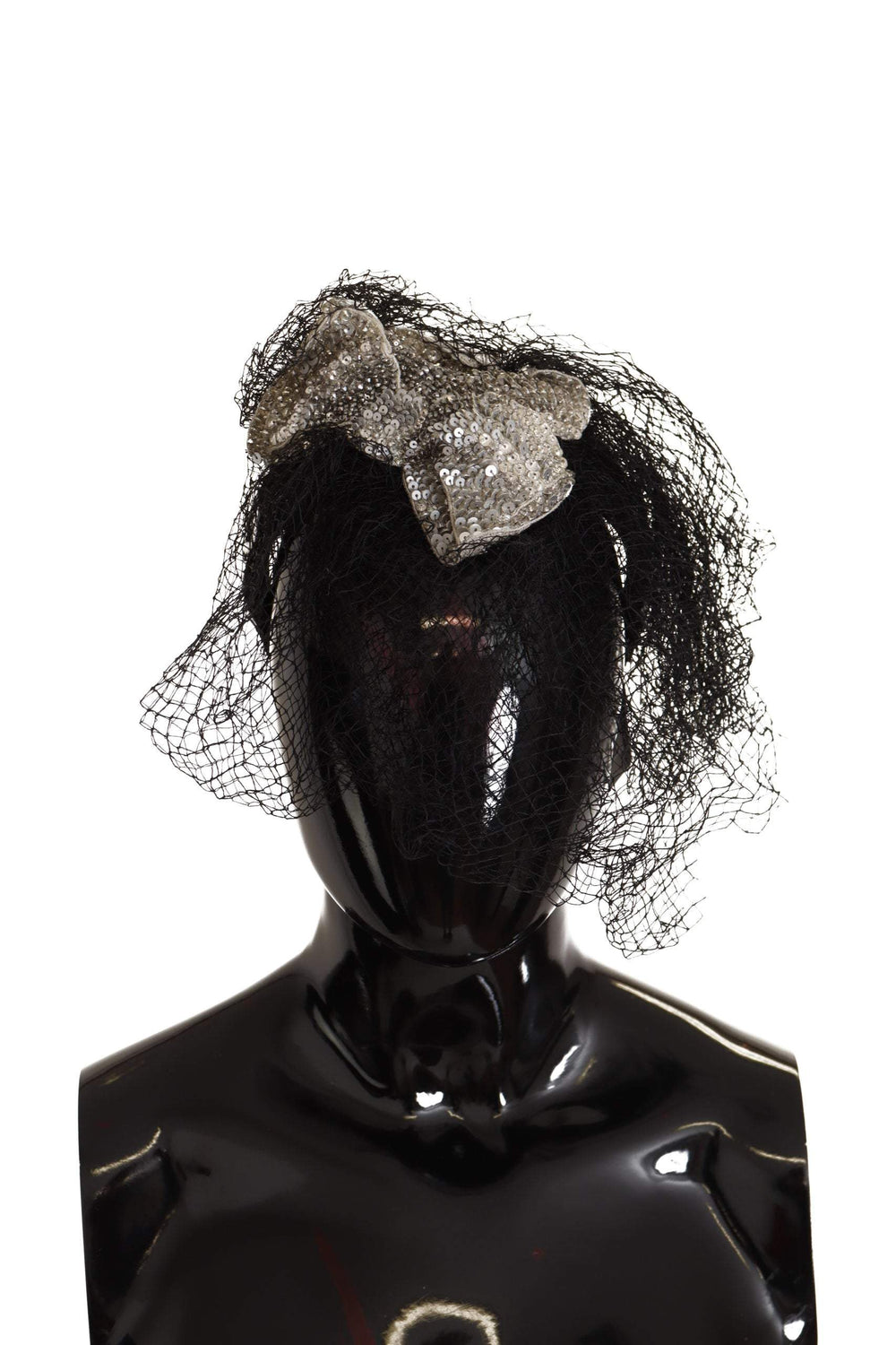 Dolce & Gabbana Black Logo Sequined Fascinator Diadem Headband Black, Dolce & Gabbana, feed-1, Headbands - Women - Accessories at SEYMAYKA