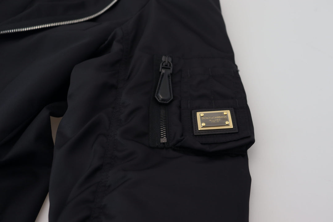 Dolce & Gabbana Black Wool Full Zip Long Sleeves Jacket