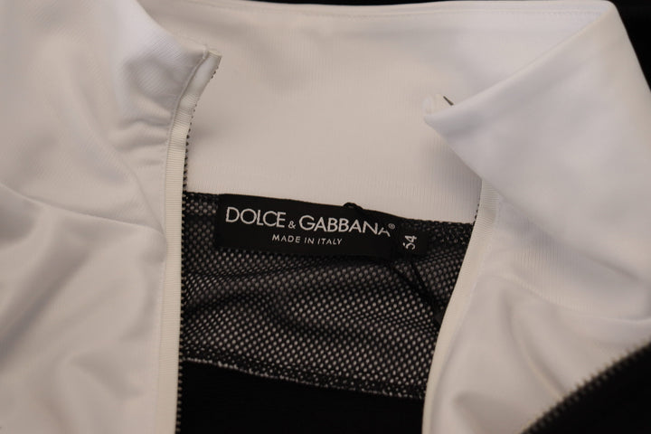 Dolce & Gabbana Black Polyester Hooded Full Zip Jacket