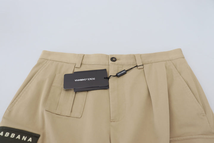 Dolce & Gabbana Beige Cotton Cargo Bermuda Shorts