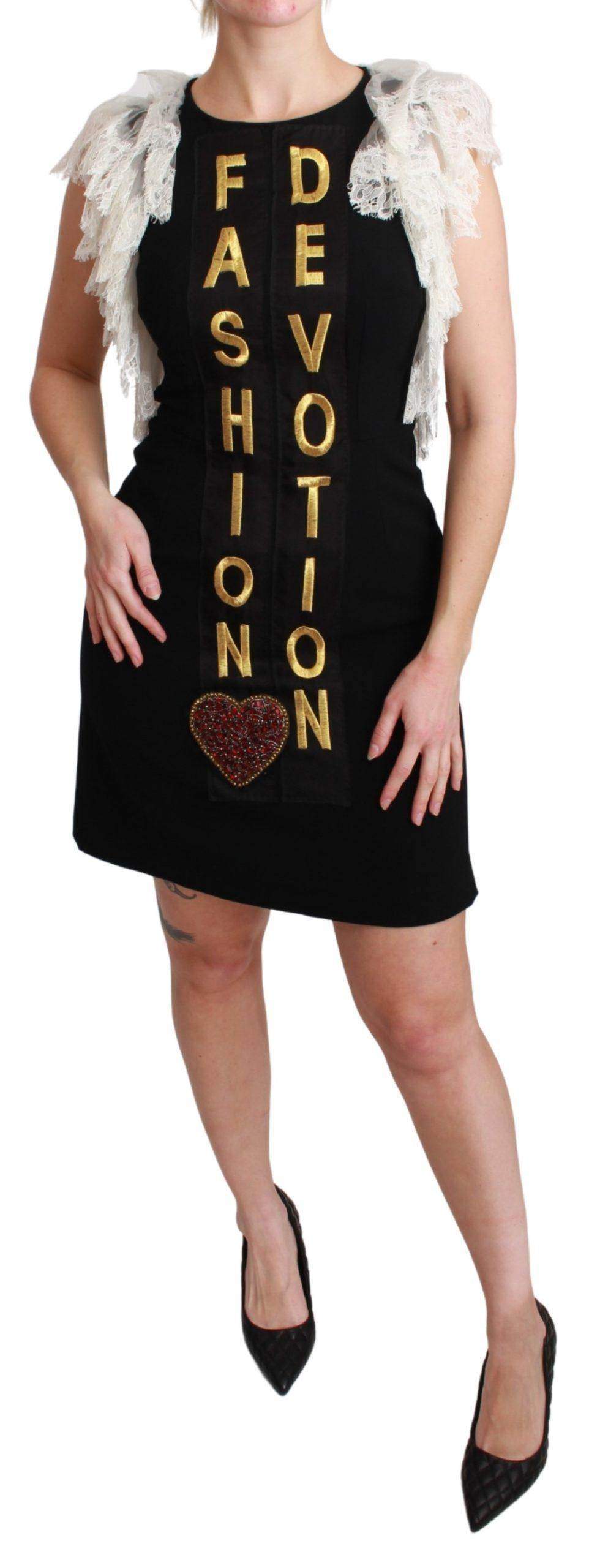 Dolce & Gabbana  Black Fashion Devotion Sheath Mini Dress #women, Black, Brand_Dolce & Gabbana, Catch, Clothing_Dress, Dolce & Gabbana, Dresses - Women - Clothing, feed-agegroup-adult, feed-color-black, feed-gender-female, feed-size-IT38|XS, Gender_Women, IT38|XS, Kogan, Women - New Arrivals at SEYMAYKA