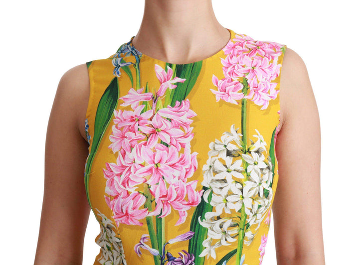 Dolce & Gabbana  Yellow Floral Stretch Top Tank Blouse #women, Brand_Dolce & Gabbana, Catch, Dolce & Gabbana, feed-agegroup-adult, feed-color-yellow, feed-gender-female, feed-size-IT42|M, feed-size-IT44|L, Gender_Women, IT42|M, IT44|L, Kogan, Tops & T-Shirts - Women - Clothing, Women - New Arrivals, Yellow at SEYMAYKA