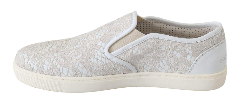 Dolce & Gabbana White Leather Lace Slip On Loafers Shoes #women, Brand_Dolce & Gabbana, Catch, Category_Shoes, Dolce & Gabbana, EU35/US4.5, EU41/US10.5, feed-agegroup-adult, feed-color-white, feed-gender-female, feed-size-US10.5, feed-size-US4.5, Gender_Women, Kogan, Shoes - New Arrivals, Sneakers - Women - Shoes, White at SEYMAYKA