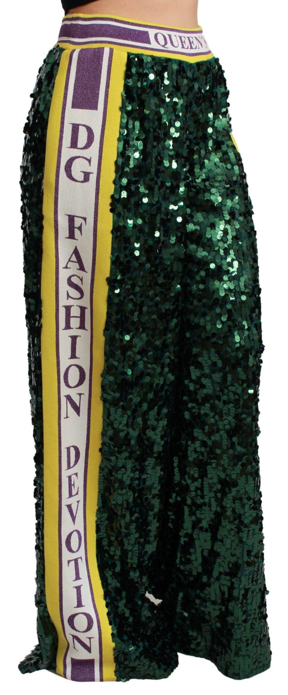 Dolce & Gabbana  Green Sequin Trousers Queens Angel Pants #women, Brand_Dolce & Gabbana, Catch, Dolce & Gabbana, feed-agegroup-adult, feed-color-green, feed-gender-female, feed-size-IT36 | XS, feed-size-IT38 | S, feed-size-IT40|S, feed-size-IT42|M, feed-size-IT44|L, Gender_Women, Green, IT36 | XS, IT38 | S, IT40|S, IT42|M, IT44|L, Jeans & Pants - Women - Clothing, Kogan, Women - New Arrivals at SEYMAYKA