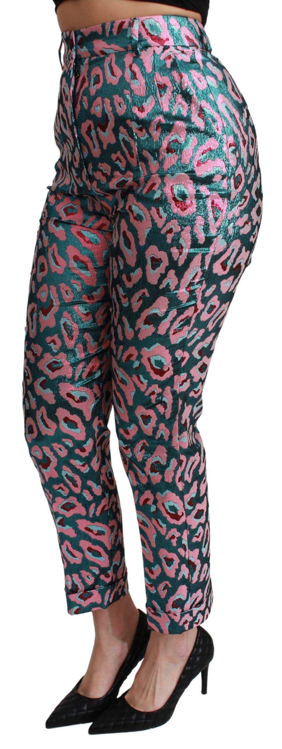 Dolce & Gabbana  Multicolor Patterned Cropped High Waist Pants #women, Brand_Dolce & Gabbana, Catch, Dolce & Gabbana, feed-agegroup-adult, feed-color-multicolor, feed-gender-female, feed-size-IT40|S, Gender_Women, IT40|S, Jeans & Pants - Women - Clothing, Kogan, Multicolor, Women - New Arrivals at SEYMAYKA