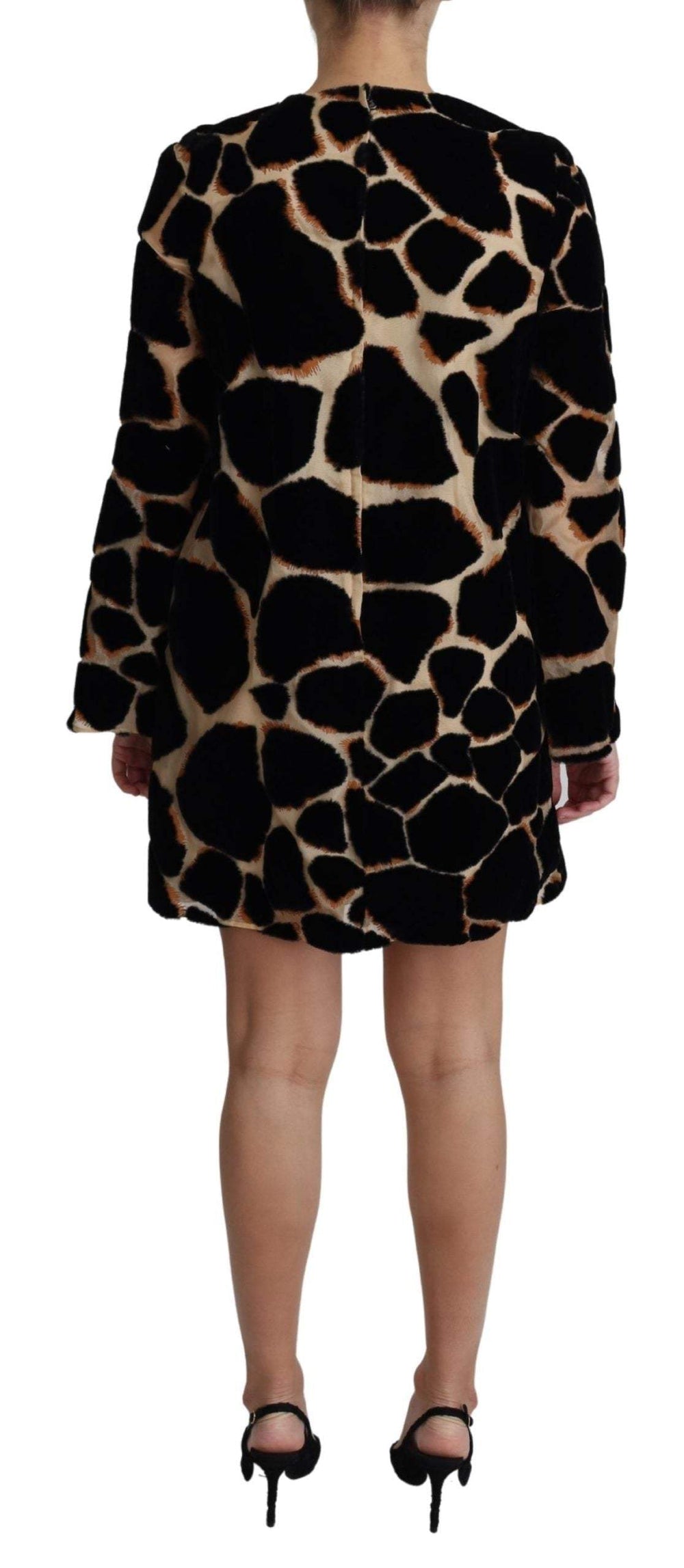 Dolce & Gabbana Black Giraffe Print Shift Mini Dress #women, Black, Dolce & Gabbana, Dresses - Women - Clothing, feed-agegroup-adult, feed-color-black, feed-gender-female, feed-size-IT36 | XS, feed-size-IT42|M, IT36 | XS, IT42|M, Women - New Arrivals at SEYMAYKA