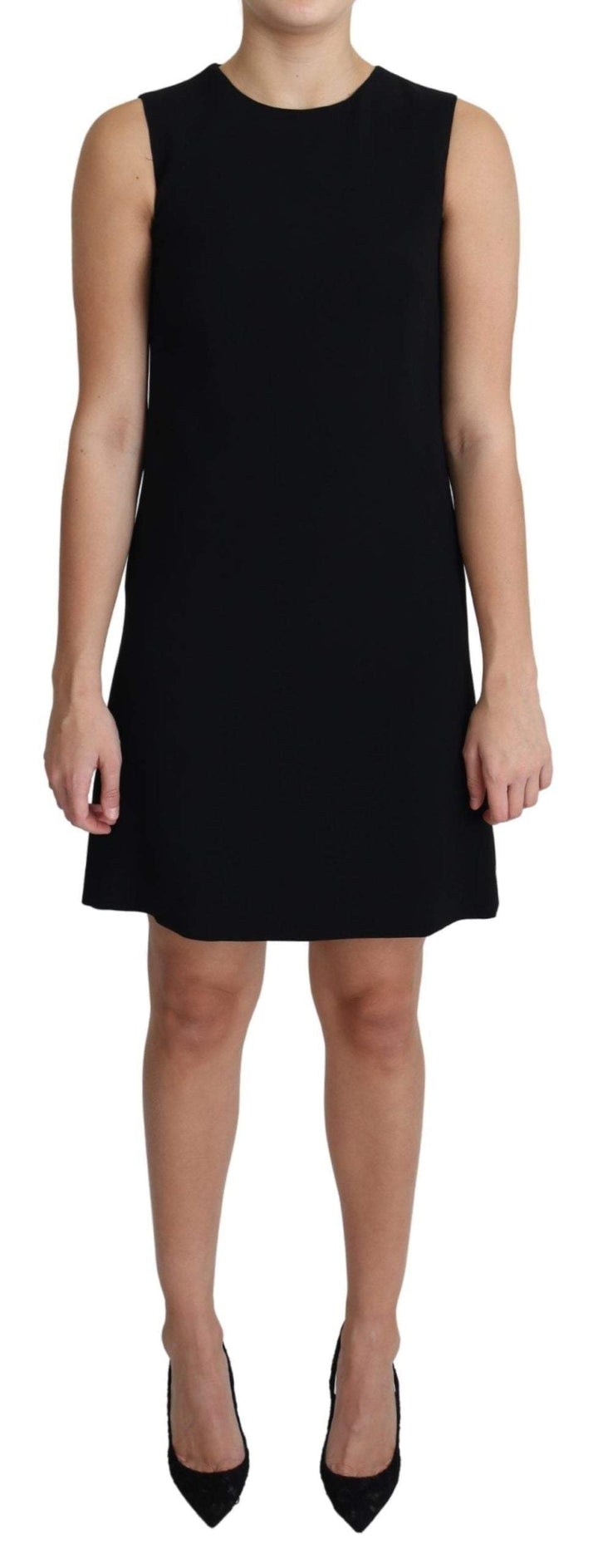 Dolce & Gabbana Black Viscose Stretch A-line Shift Mini Dress #women, Black, Dolce & Gabbana, Dresses - Women - Clothing, feed-agegroup-adult, feed-color-black, feed-gender-female, feed-size-IT36 | XS, feed-size-IT40|S, IT36 | XS, IT40|S, Women - New Arrivals at SEYMAYKA