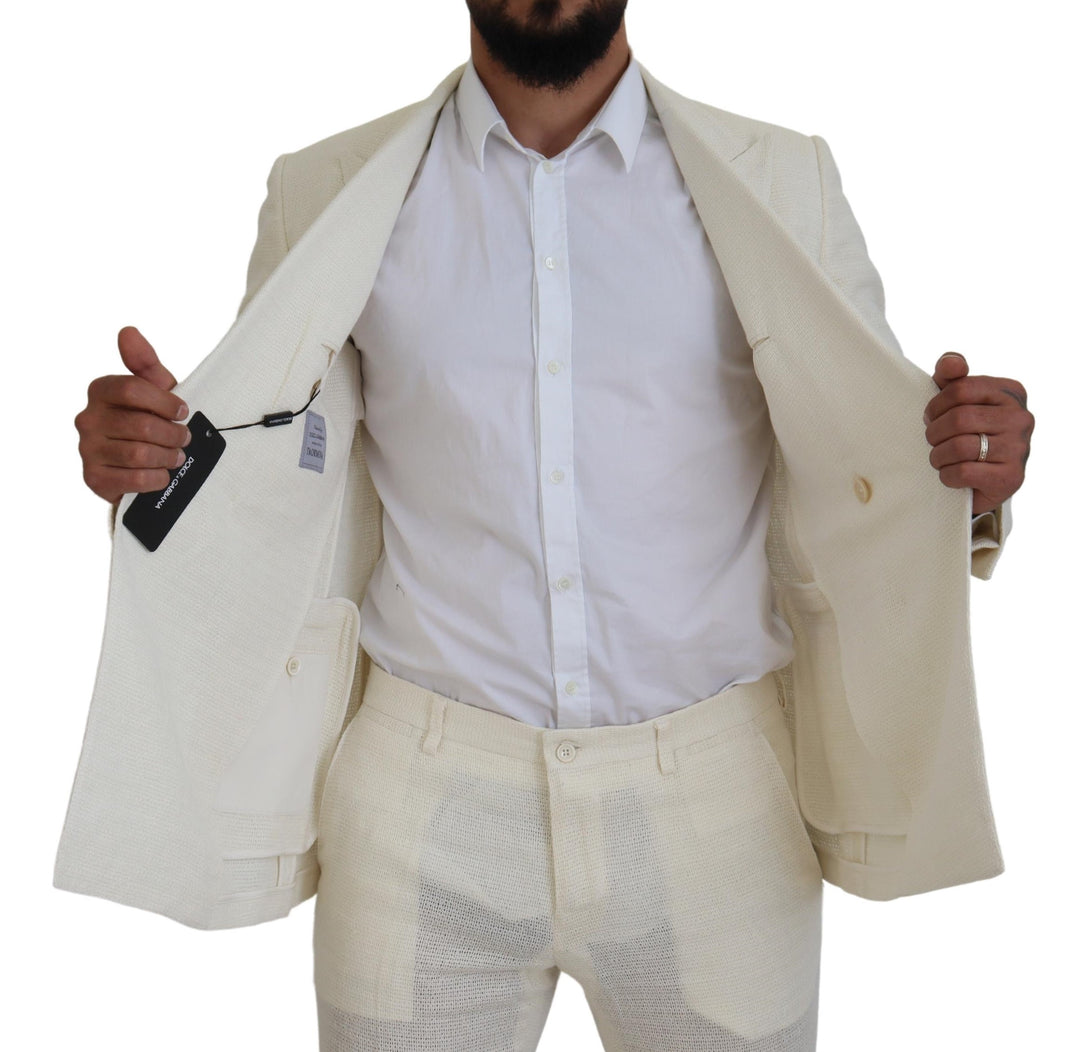 Dolce & Gabbana White Double Breasted 2 Piece TAORMINA Suit