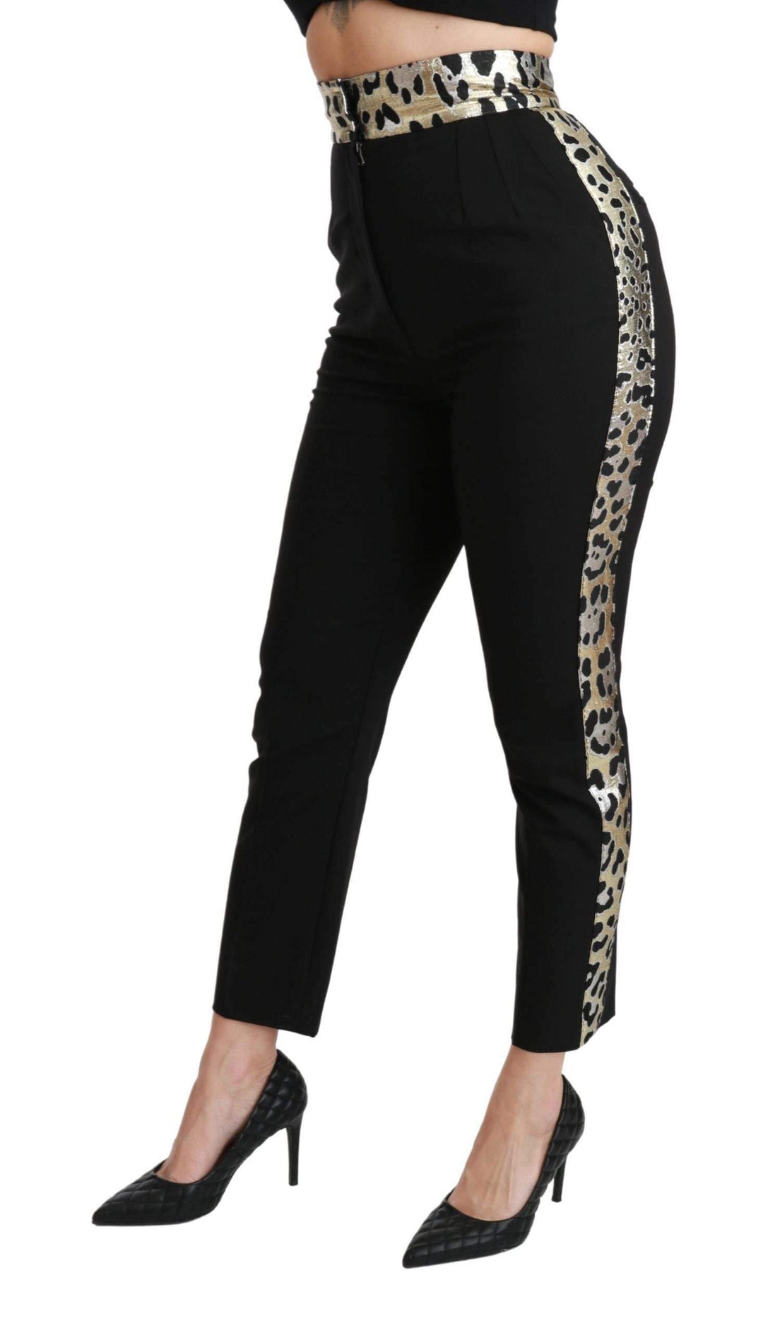 Dolce & Gabbana  Black Cropped Skinny High Waist Wool Pants #women, Black, Brand_Dolce & Gabbana, Catch, Dolce & Gabbana, feed-agegroup-adult, feed-color-black, feed-gender-female, feed-size-IT40|S, Gender_Women, IT40|S, Jeans & Pants - Women - Clothing, Kogan, Women - New Arrivals at SEYMAYKA